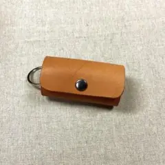 ハンドメイド＊栃木レザーキーケース、キャメルブラウン