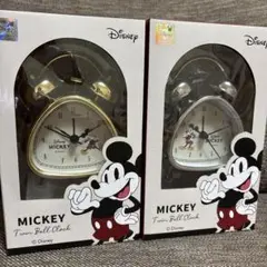 ディズニーミッキー ツインベルクロック金銀 2個セット