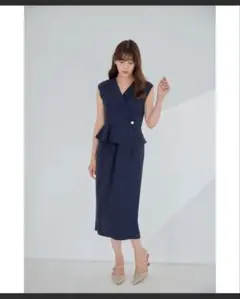 【Her lip to】ネイビーワンピース（新品タグ付き未使用）