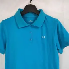 値下げ ブルーUNDER ARMOUR 半袖ポロシャツ L レディース