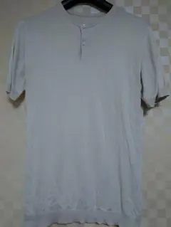 JOHN SMEDLEY 半袖ヘンリーネック　グレージュ　メンズ　M