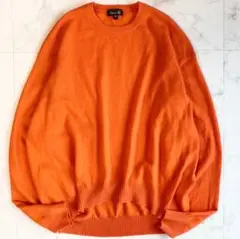 drawer ドゥロワー カシミヤウール クルーネック ニット オレンジ