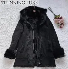 ☘️美品◆STUNNING LURE◆リアルムートンコート 羊革 毛皮 36 黒