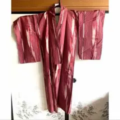 振袖】【着丈165】【裄丈71】松竹梅 花菱亀甲 扇 紅絹系 正絹