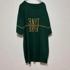 半袖Tシャツ カットソー チュニック 体型カバー 緑 オーバーサイズ ゆったり
