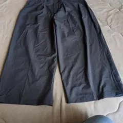 黒ワイドパンツ ストレッチ素材 ウエストゴム