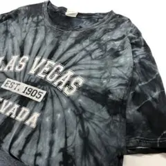 ラスベガス ネバダ タイダイ柄 半袖Tシャツ ブラック メンズL