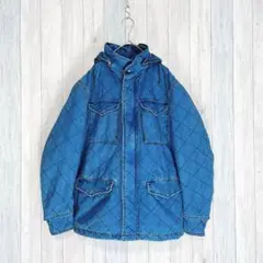 【BACKNUMBER】デニム風キルティングジャケット アウター ブルー M