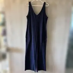 OP オーシャンパシフィック　ネイビー　パイル地　オールインワン　サロペット