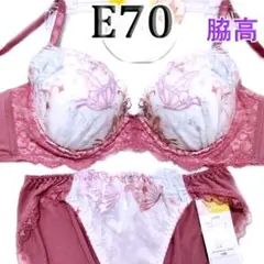 38★[E70＆M]pan cute脇高ブラショーツローズピンク&ホワイト&蝶々