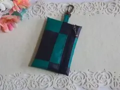 リール付き　キーケース☆市松模様　ハンドメイド　男の子用