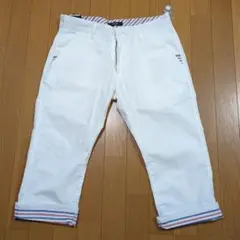 メンズ　七分　ホワイトクロップドパンツ　未使用　サイズL　マリン