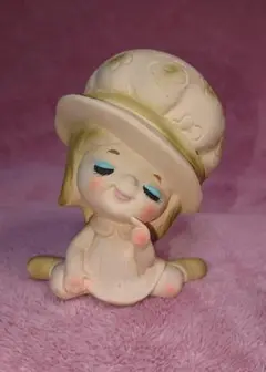 KIC JAPAN【女の子 陶器製貯金箱】70年代★昭和れとろ