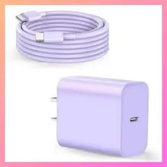 ACアダプター ACコンセント 充電器 PD Type-C 急速充電（ムラサキ）