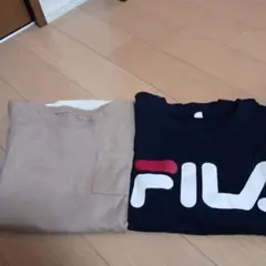 男の子140　FILA 長袖カットソー ベージュカットソー2点セット