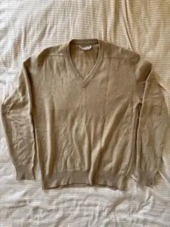 BRAEMAR 100%カシミヤ Vネックセーター Lサイズ ベージュ