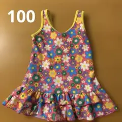 ワンピース水着　ピンク花柄　orangebonbon