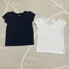西松屋 ブラック ホワイト 半袖Tシャツ 2枚セット 90