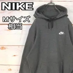 NIKE ナイキ プルオーバー パーカー 刺繍ロゴ グレー系 メンズMサイズ相当