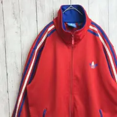 アディダス ADIDAS サイズL赤トラックジャケット トリコロールスリーライン