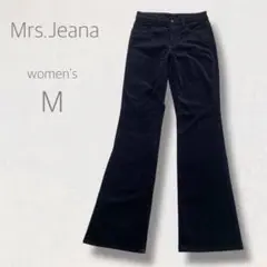 Mrs.Jeana ブーツカットパンツ M相当 ブラック コーデュロイ 秋冬
