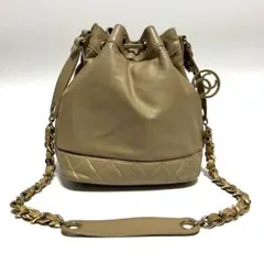 美品 シャネル CHANEL チェーンショルダーバッグ バケツ 巾着 ポーチ付き