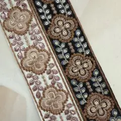 121.インド刺繍リボン 50cm×2本セット