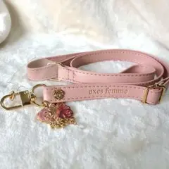 【新品】axes femmeアクシーズファム ピンクショルダーストラップ　薔薇