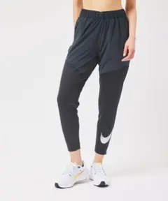 S 新品 ナイキ ランパン ランニングパンツ 黒 スウッシュ レディース