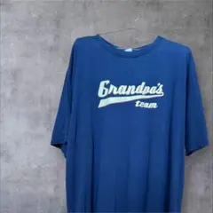 【GILDAN】Grandpa's team Tシャツ ネイビー XL 古着