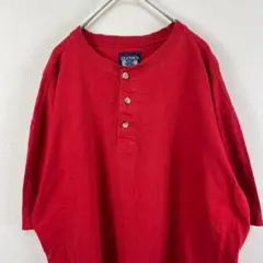 USA古着 puritan ヘンリーネック Tシャツ 赤