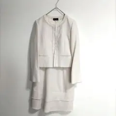 〈アッドルージュ〉　フォーマルワンピース　白 　ジャケット　　11号