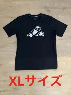 adidas ロゴプリントTシャツ XLサイズ　ブラック