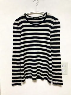 ドゥロワー ボーダー パフスリーブニット