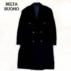 【ベルタボーノ】カシミヤチェスターコート(LL)大きいサイズ ダブルブレスト 黒