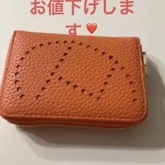 マルチポーチ　オレンジ　小物入れ　財布　アクセサリー