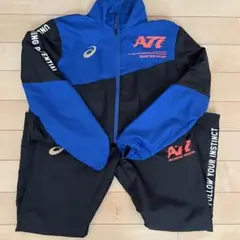 ASICS ジャージ上下セット M 青/黒　ウィンドウブレイカー