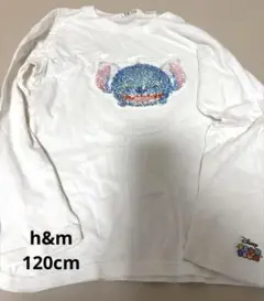 h&m スティッチ スパンコール　白 長袖カットソー