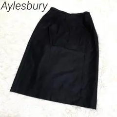 Aylesbury黒いストレッチタイトスカート ひざ丈　毛94%
