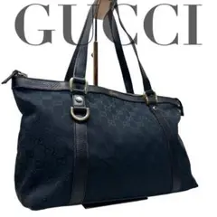 美品 GUCCI グッチ 0888 トートバッグ キャンバス A4 ユニセックス