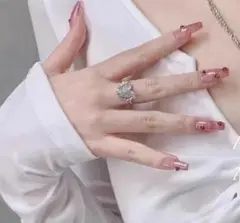 レディース　アクセサリー　指輪　乳白色　韓国