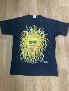 太陽イラスト カジュアルTシャツ 黒