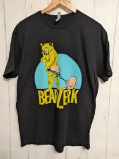 US古着 BEARZERK 熊 ブルドッグ Tシャツ 黒　Lサイズ
