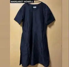 美品✨️MARGARET HOWELL 麻 シルク ワンピース ブラック サイズ1