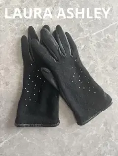 LAURA ASHLEY 黒 手袋 ビジュー付き