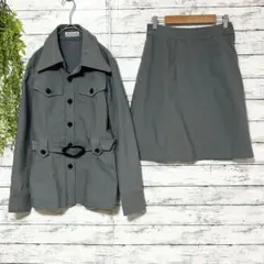 A1173　NICOLE CLUB　グレー　ジャケットとスカートセットアップ　F