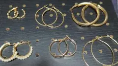 ゴールドフープピアス セット