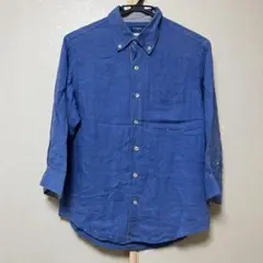 Navy 七部袖シャツ　メンズS【H】