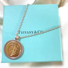 希少 美品 廃盤品 ティファニー Tロゴ コンビ コイン ネックレス