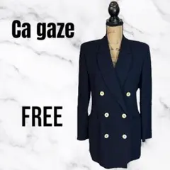 美品✨【Ca gaze】ウールダブルテーラードジャケット　しっかり生地　ネイビー